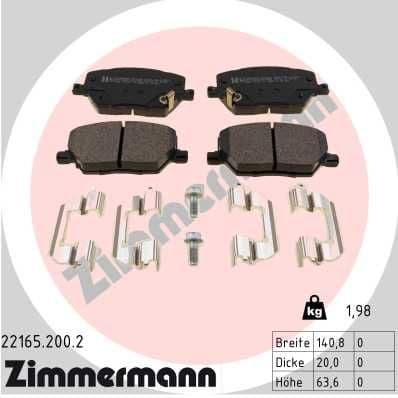 Brake Pad Set, disc brake 22165.200.2