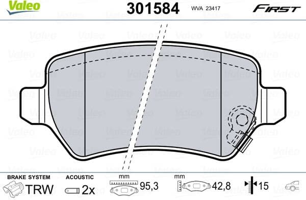Brake Pad Set, disc brake ESSENTIAL 301584