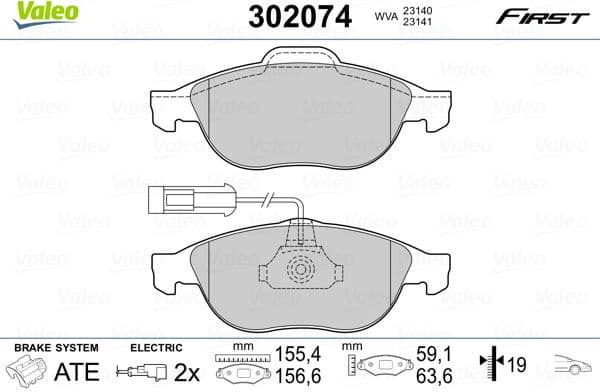 Brake Pad Set, disc brake ESSENTIAL 302074