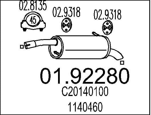 Rear Muffler 01.92280