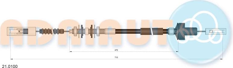 Cable Pull, clutch control 21.0100