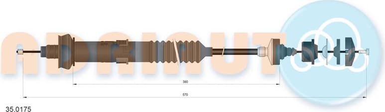 Cable Pull, clutch control 35.0175