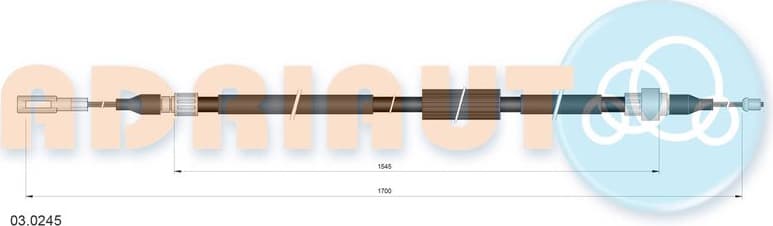 Cable Pull, parking brake 03.0245