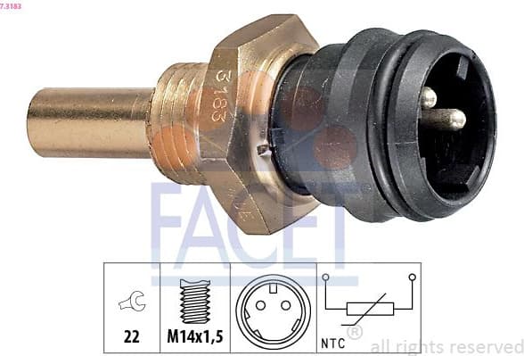 Sensor, coolant temperature Made in Italy - OE Equivalent 7.3183