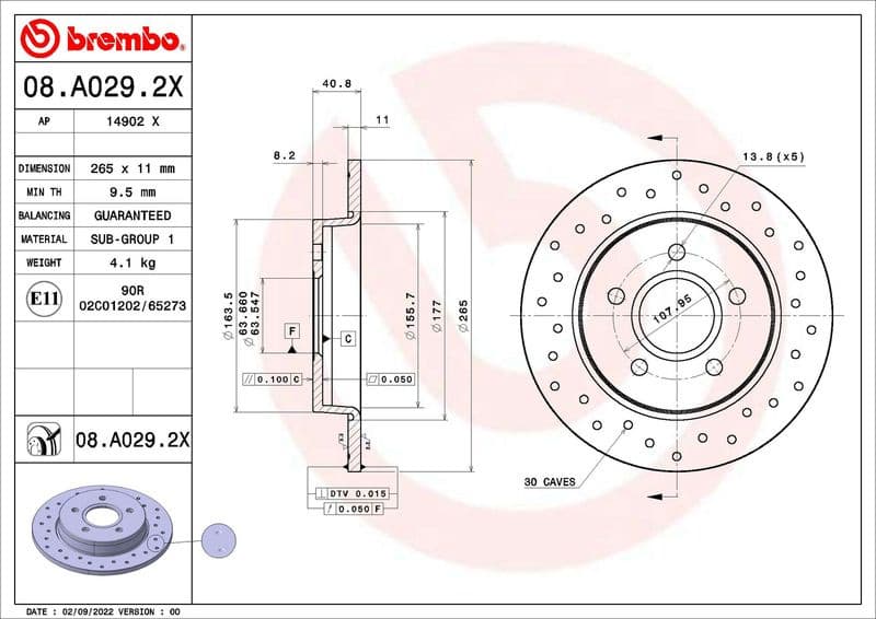 Brake Disc XTRA LINE - Xtra 08.A029.2X