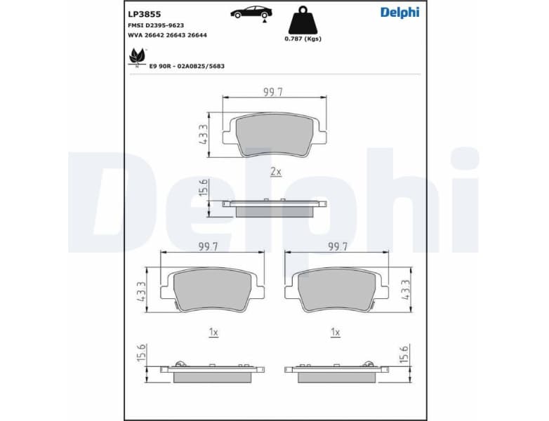 Brake Pad Set, disc brake LP3855