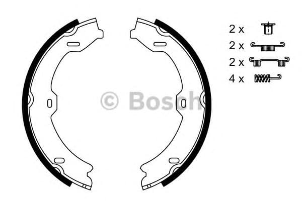 Brake Shoe Set, parking brake 0986487725
