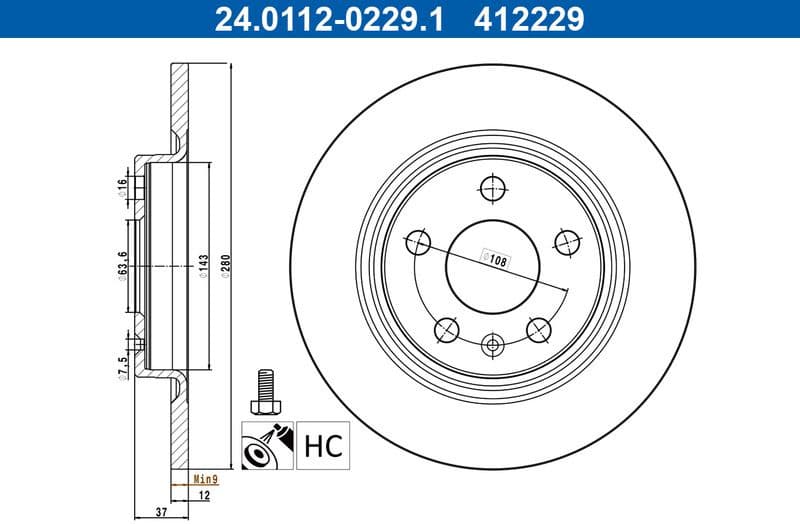 Brake Disc 24.0112-0229.1