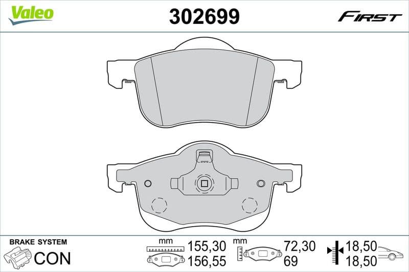 Brake Pad Set, disc brake ESSENTIAL 302699