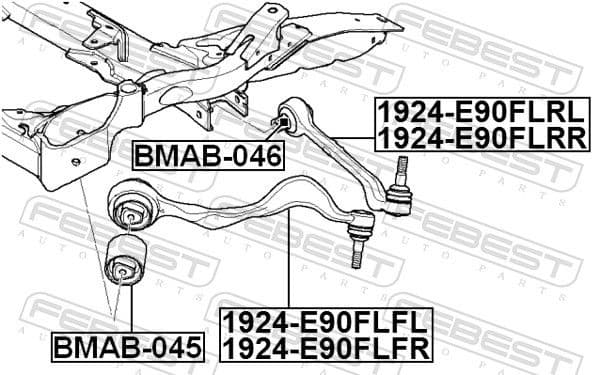Control/Trailing Arm, wheel suspension 1924-E90FLRL