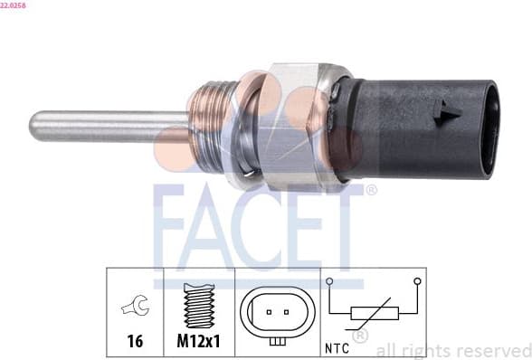 Sensor, exhaust gas temperature Made in Italy - OE Equivalent 22.0258