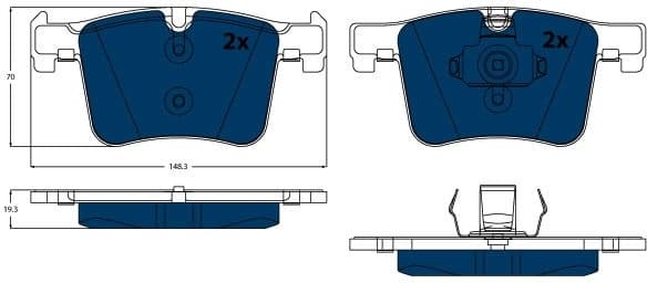 Brake Pad Set, disc brake ELECTRIC BLUE GDB1942BTE