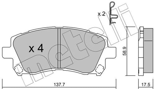 Brake Pad Set, disc brake 22-0296-0