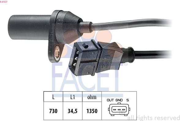 Sensor, crankshaft pulse Made in Italy - OE Equivalent 9.0157