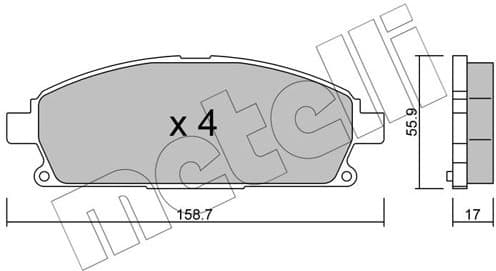 Brake Pad Set, disc brake 22-0406-0