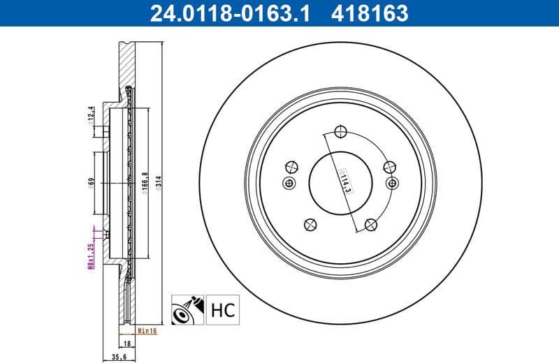 Brake Disc 24.0118-0163.1