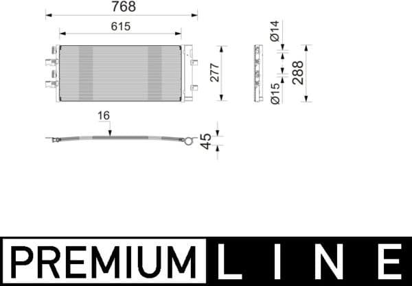 Condenser, air conditioning BEHR *** PREMIUM LINE *** AC1214000P