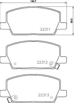 Brake Pad Set, disc brake 8DB 355 040-001
