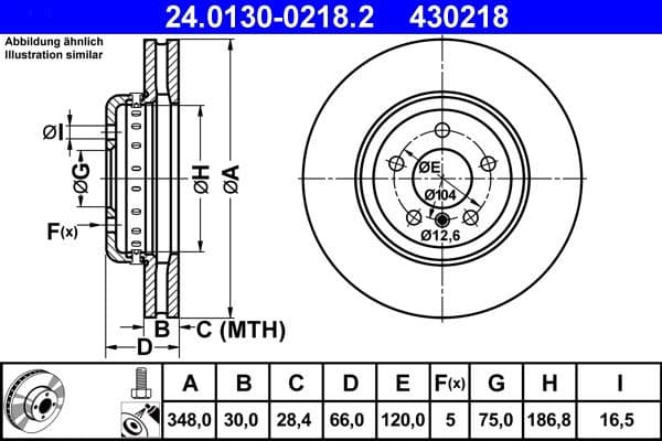 Brake disc, 1pcs FRONT, Top Quality 24.0130-0218.2