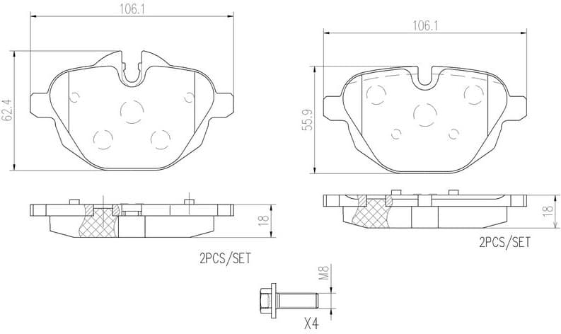 Brake Pad Set, disc brake XTRA LINE - Ceramic P06064NX