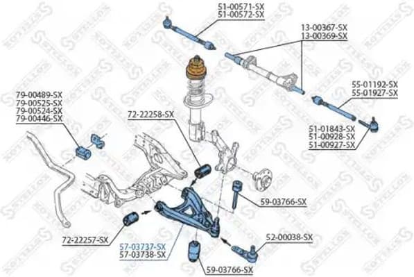 Control/Trailing Arm, wheel suspension 57-03737-SX