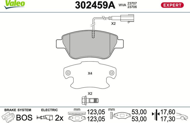 Brake Pad Set, disc brake EXPERT 302459A