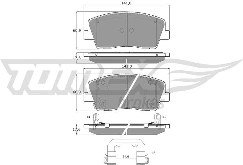 Brake Pad Set, disc brake TX 15-421