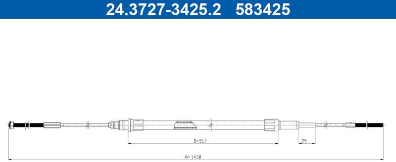 Cable Pull, parking brake 24.3727-3425.2