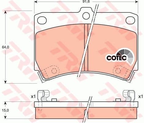 Brake Pad Set, disc brake COTEC GDB1024