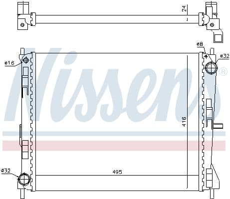 Radiator, engine cooling 637605