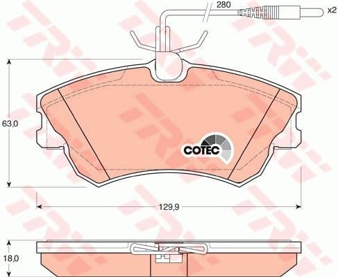 Brake Pad Set, disc brake COTEC GDB1270