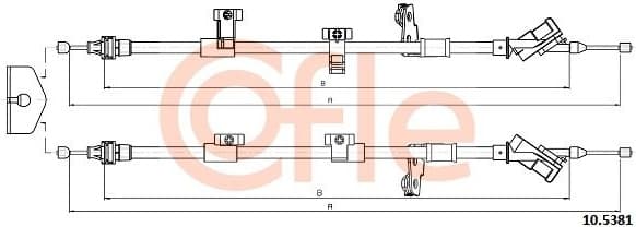Cable Pull, parking brake 10.5381