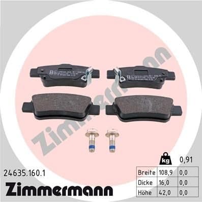 Brake Pad Set, disc brake 24635.160.1