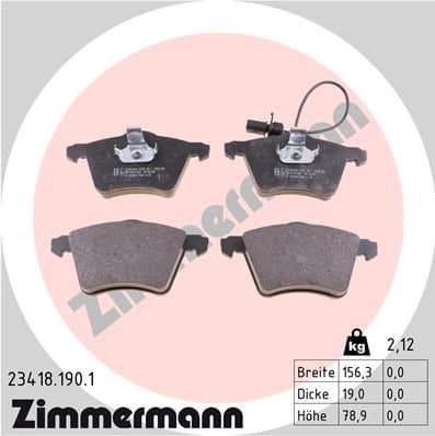 Brake Pad Set, disc brake 23418.190.1