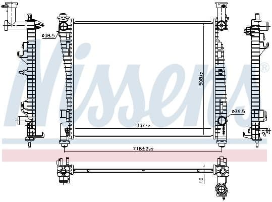 Radiator, engine cooling 61032