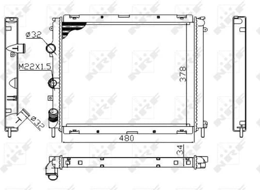 Radiator, engine cooling Economy Class 53209A