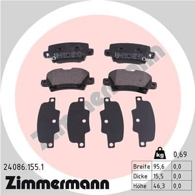 Brake Pad Set, disc brake 24086.155.1