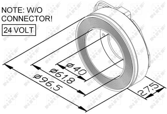 Coil, magnetic clutch (compressor) 38448