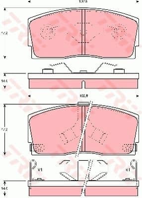 Brake Pad Set, disc brake GDB886