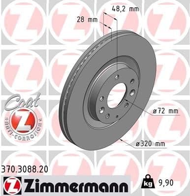 Brake Disc COAT Z 370.3088.20
