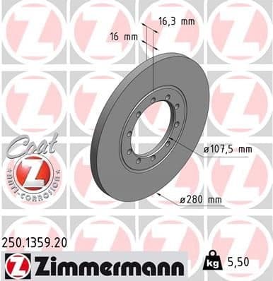 Brake Disc COAT Z 250.1359.20