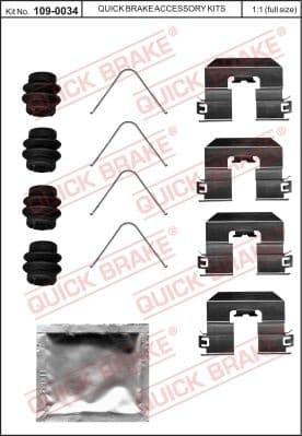 Accessory Kit, disc brake pad 109-0034
