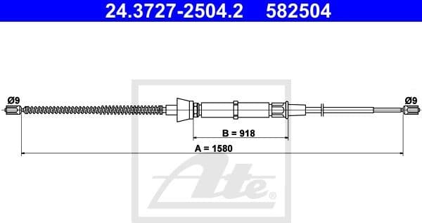Cable Pull, parking brake 24.3727-2504.2