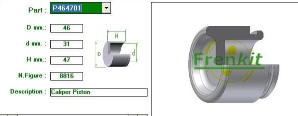 Brake caliper piston front P464701
