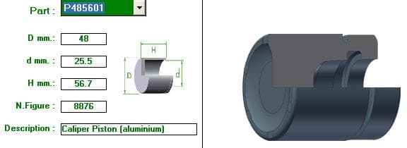 Brake caliper piston front P485601