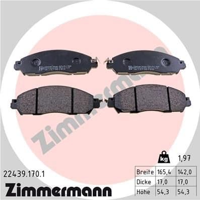Brake Pad Set, disc brake 22439.170.1