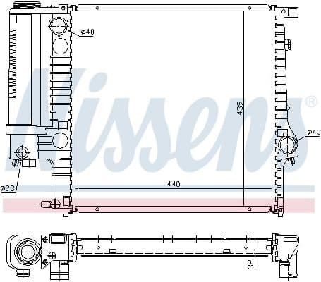 Radiator, engine cooling 60623