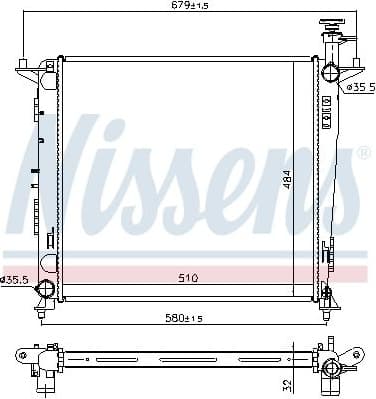 Radiator, engine cooling 666222